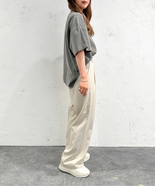 apres jour mignon（アプレジュールミニョン）の「ピグメント加工半袖Tシャツ【ZOZOTOWN限定アイテム】（Tシャツ/カットソー・レディース・ブラウン系その他/ナチュラル/グリーン/ネイビー/ブラック・X-LARGE/フリー）」の11枚目の写真
