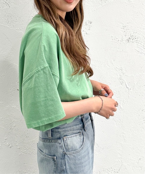 apres jour mignon（アプレジュールミニョン）の「ピグメント加工半袖Tシャツ【ZOZOTOWN限定アイテム】（Tシャツ/カットソー・レディース・ブラウン系その他/ナチュラル/グリーン/ネイビー/ブラック・X-LARGE/フリー）」の14枚目の写真