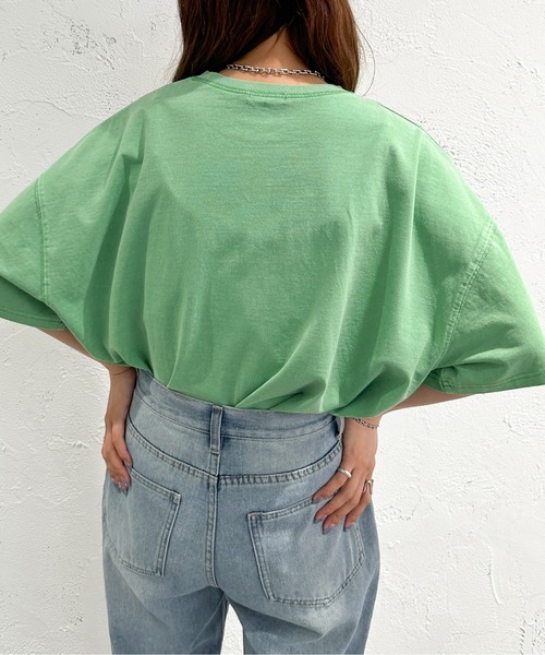 apres jour mignon（アプレジュールミニョン）の「ピグメント加工半袖Tシャツ【ZOZOTOWN限定アイテム】（Tシャツ/カットソー・レディース・ブラウン系その他/ナチュラル/グリーン/ネイビー/ブラック・X-LARGE/フリー）」の15枚目の写真