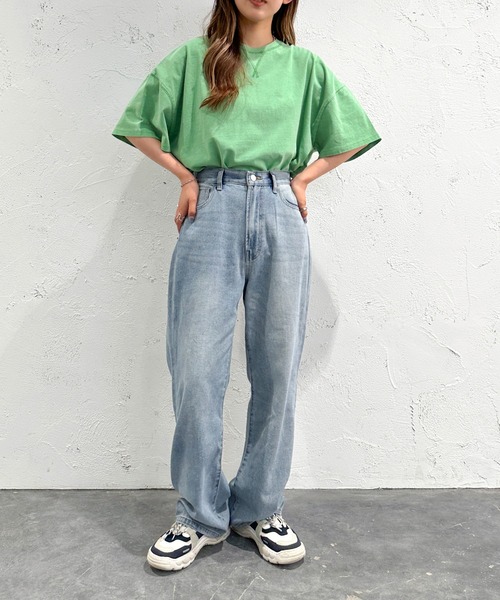 apres jour mignon（アプレジュールミニョン）の「ピグメント加工半袖Tシャツ【ZOZOTOWN限定アイテム】（Tシャツ/カットソー・レディース・ブラウン系その他/ナチュラル/グリーン/ネイビー/ブラック・X-LARGE/フリー）」の16枚目の写真