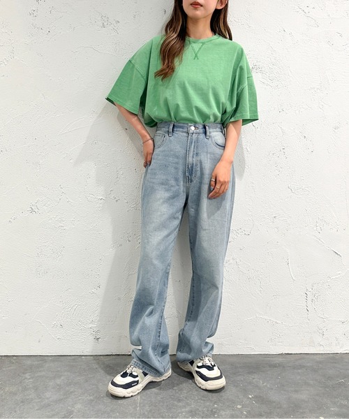 apres jour mignon（アプレジュールミニョン）の「ピグメント加工半袖Tシャツ【ZOZOTOWN限定アイテム】（Tシャツ/カットソー・レディース・ブラウン系その他/ナチュラル/グリーン/ネイビー/ブラック・X-LARGE/フリー）」の17枚目の写真
