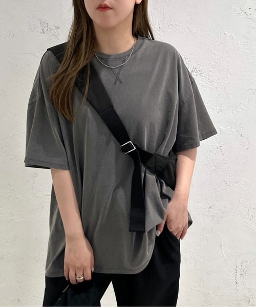 apres jour mignon（アプレジュールミニョン）の「ピグメント加工半袖Tシャツ【ZOZOTOWN限定アイテム】（Tシャツ/カットソー・レディース・ブラウン系その他/ナチュラル/グリーン/ネイビー/ブラック・X-LARGE/フリー）」の20枚目の写真