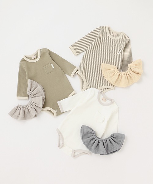 petit main（プティマイン）の「スタイつきロンパース（ロンパース・キッズ・アイボリー/ライトグリーン/ブラック・70cm/80ｃｍ）」の19枚目の写真