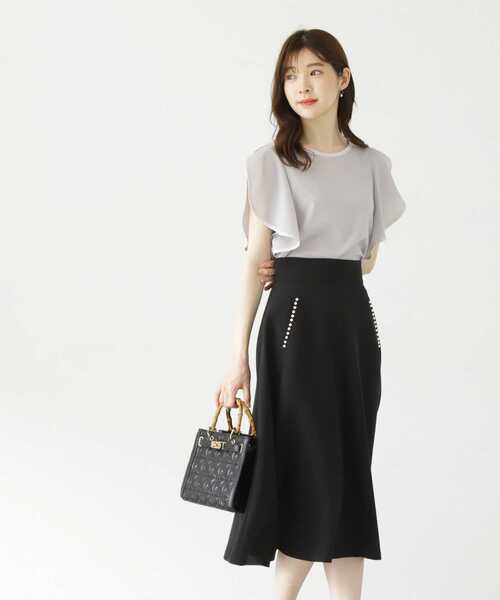 PROPORTION BODY DRESSING(プロポーションボディドレッシング)の「バイカラーラッフルスリーブブラウス / 1213210501(シャツ/ブラウス・レディース・グレー/ブラック/ホワイト系その他・SMALL/MEDIUM)」の19枚目の写真