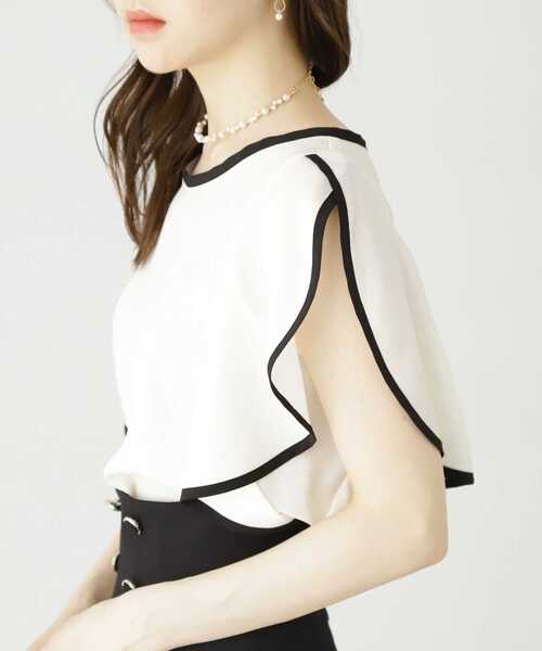 PROPORTION BODY DRESSING(プロポーションボディドレッシング)の「バイカラーラッフルスリーブブラウス / 1213210501(シャツ/ブラウス・レディース・グレー/ブラック/ホワイト系その他・SMALL/MEDIUM)」の20枚目の写真