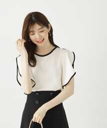 PROPORTION BODY DRESSING | バイカラーラッフルスリーブブラウス / 1213210501(シャツ/ブラウス)