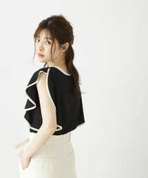 PROPORTION BODY DRESSING | バイカラーラッフルスリーブブラウス / 1213210501(シャツ/ブラウス)