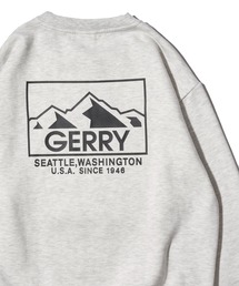 【GERRY】裏起毛ワンポイント刺繍 バックプリント クルーネックプルオーバー