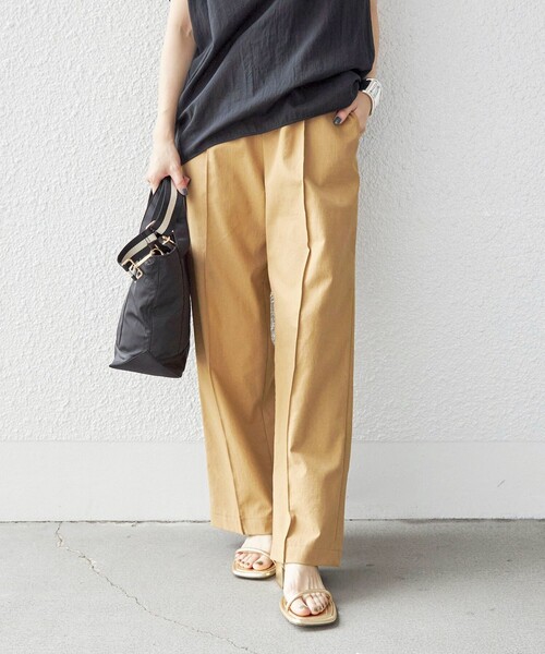 SHIPS（シップス）の「〈手洗い可能〉 ウエスト ゴム イージー テーパード パンツ（その他パンツ・レディース・カーキ/ブラック/オリーブ・36/38）」の3枚目の写真