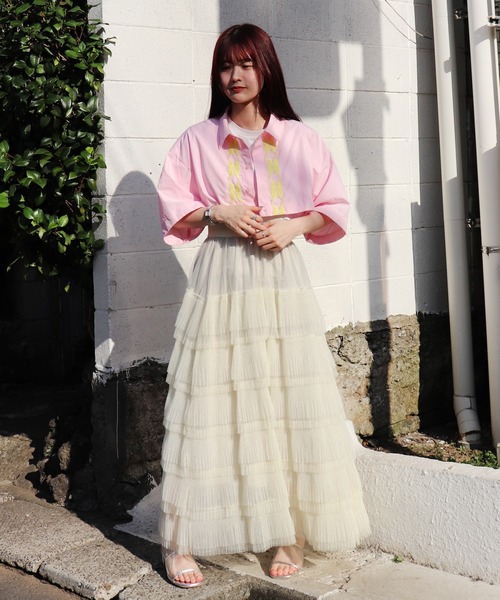 moyan ecri(モヤン エクリ)の「<moyan ecri>2WAY刺繍モチーフ シャツ ブラウスlucky charm motif multiway shirt(シャツ/ブラウス・レディース・レモンイエロー/サックスブルー系/オフホワイト/ピンク/ブラック・FREE)」の18枚目の写真