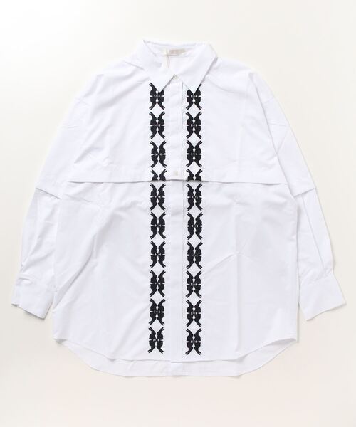 moyan ecri(モヤン エクリ)の「<moyan ecri>2WAY刺繍モチーフ シャツ ブラウスlucky charm motif multiway shirt(シャツ/ブラウス・レディース・レモンイエロー/サックスブルー系/オフホワイト/ピンク/ブラック・FREE)」の19枚目の写真
