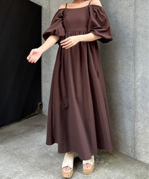 2wayパフスリーブワンピース