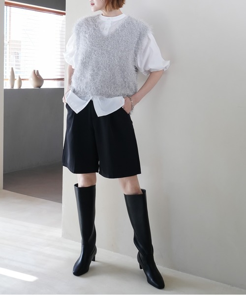 ameri ホワイト スクエアトゥ ロングブーツ 中ヒール 楽天市場】美脚ロングブーツ 足が痛くない（なりにくい）7.0cm