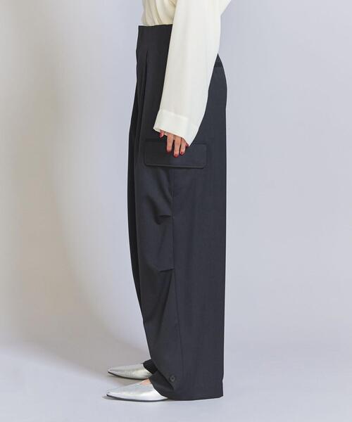 BEAUTY&YOUTH UNITED ARROWS(ビューティーアンドユースユナイテッドアローズ)の「毛ナイロンブレンド カーゴパンツ(カーゴパンツ・レディース・ネイビー/オリーブ・M/S)」の4枚目の写真