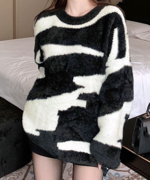 Riff(リフ)の「ニット モノトーン柄(ニット/セーター・レディース・ブラック・M)」の17枚目の写真