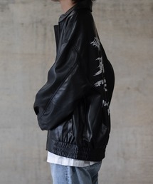 ブラックバックプリントジャケット フリーサイズ JOHN'S CLOSET（ジョンズクローゼット）の「【13】フェイクレザー