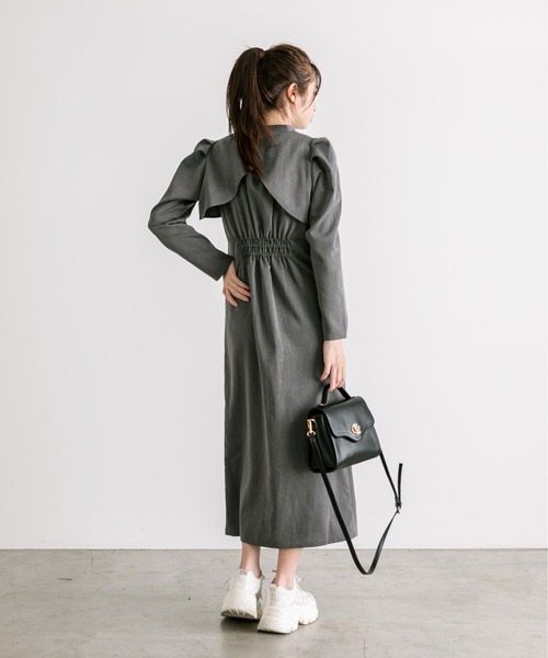 OLIVE des OLIVE（オリーブデオリーブ）の「【WEB限定】マルチウェイジャンスカ　1032090180（ジャンパースカート・レディース・チャコールグレー/ブラウン・FREE）」の5枚目の写真