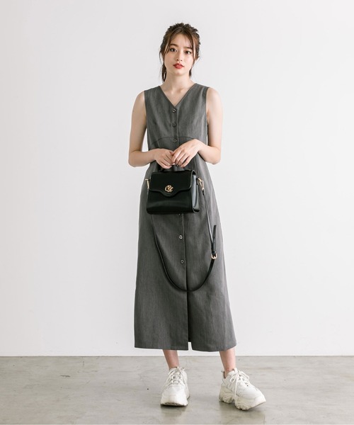 OLIVE des OLIVE（オリーブデオリーブ）の「【WEB限定】マルチウェイジャンスカ　1032090180（ジャンパースカート・レディース・チャコールグレー/ブラウン・FREE）」の9枚目の写真