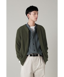 トップス MHL. 2023AW VINTAGE DRY COTTON RIB KNIT MHL./VINTAGE DRY COTTON RIB ZIP KNIT WOMENS (DARK CHARCOAL)
