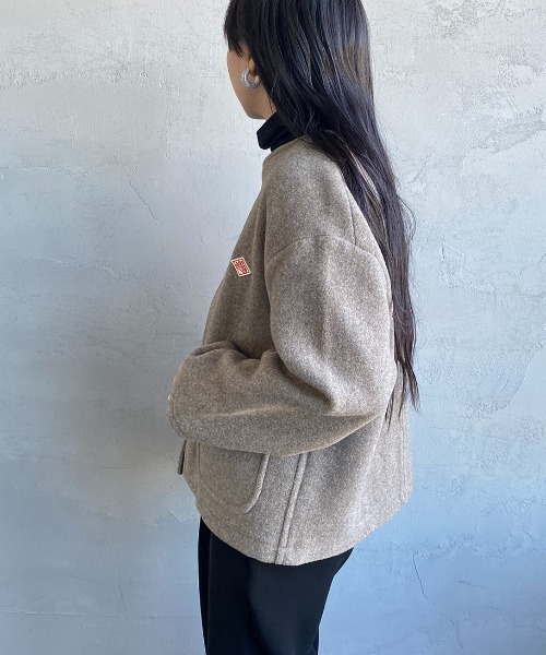 DANTON（ダントン）の「[DANTON/ダントン] ウールライトパイル ノーカラージャケット（ノーカラージャケット・レディース・ベージュ/ネイビー・36/38）」の6枚目の写真