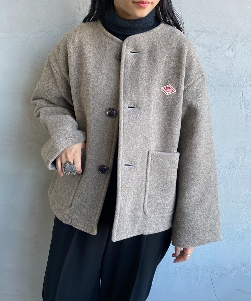 DANTON（ダントン）の「[DANTON/ダントン] ウールライトパイル ノーカラージャケット（ノーカラージャケット・レディース・ベージュ/ネイビー・36/38）」の5枚目の写真