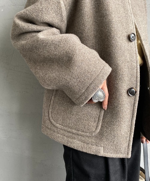 DANTON（ダントン）の「[DANTON/ダントン] ウールライトパイル ノーカラージャケット（ノーカラージャケット・レディース・ベージュ/ネイビー・36/38）」の17枚目の写真