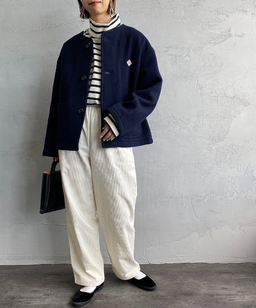 DANTON（ダントン）の「[DANTON/ダントン] ウールライトパイル ノーカラージャケット（ノーカラージャケット・レディース・ベージュ/ネイビー・36/38）」の21枚目の写真