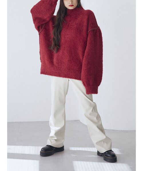 ジュエティ　赤ニット jouetie（ジュエティ）の「2フェイスステッチニット（ニット/セーター