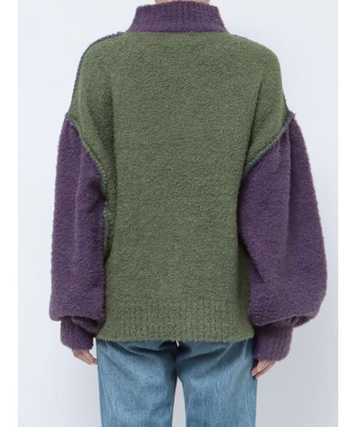 jouetie（ジュエティ）の「2フェイスステッチニット（ニット/セーター・レディース・ブラック/パープル/レッド/アイボリー・MEDIUM）」の14枚目の写真