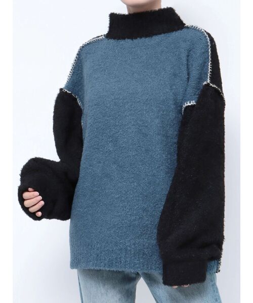 jouetie（ジュエティ）の「2フェイスステッチニット（ニット/セーター・レディース・ブラック/パープル/レッド/アイボリー・MEDIUM）」の22枚目の写真