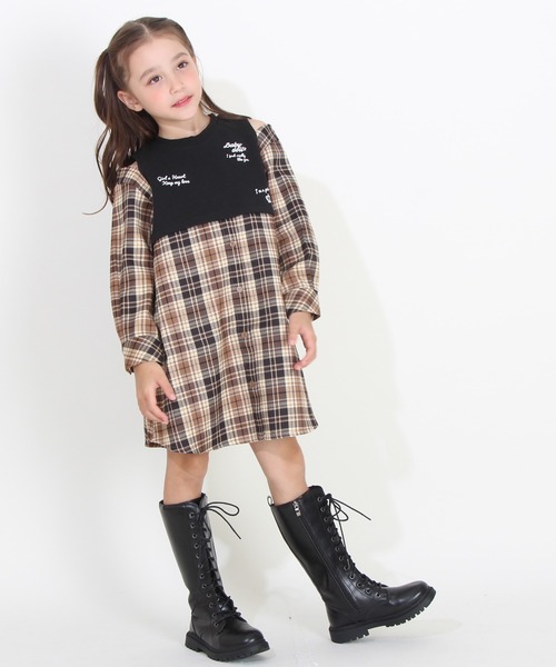 BABYDOLL(ベビードール)の「ドッキングシャツワンピース 8653K(ワンピース・キッズ・チャコールグレー/ピンク・90cm/110cm/120cm/100cm/140cm/130cm)」の16枚目の写真
