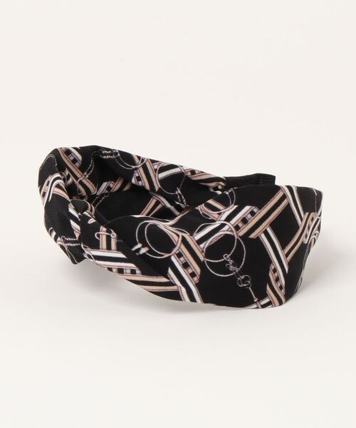 Three Four Time（ｽﾘｰﾌｫｰﾀｲﾑ）の「スカーフ柄クロスカチューシャ（カチューシャ・レディース・ブラウン/カーキ/ブラック・FREE）」の9枚目の写真