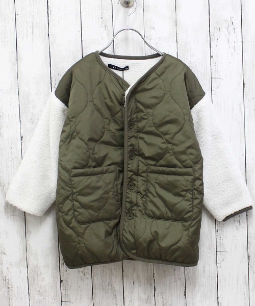 セール】裏ボアキルティングジャケット（ノーカラージャケット）｜ZI