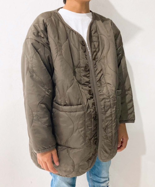 裏ボアキルティングジャケット（ノーカラージャケット）｜ZI-ON