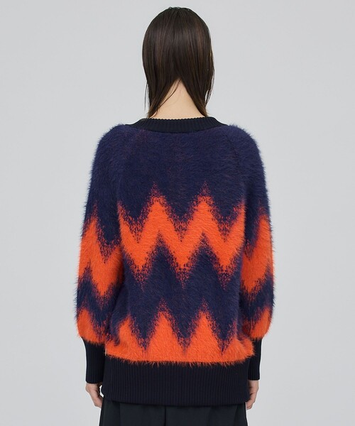 CITY TOKYO(シティトウキョウ)の「モヘアブラッシングジップシャギーニットトップス(ニット/セーター・レディース・キャメル/ネイビー・FREE)」の7枚目の写真