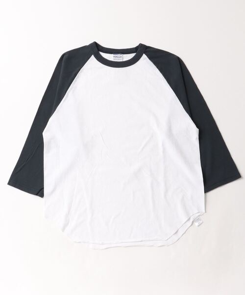 WALLA WALLA SPORT（ワラワラスポーツ）の「WALLA WALLA SPORT/ワラワラスポーツ　3/4 baseball Tee 2tone　ラグランスリーブティー（Tシャツ/カットソー・メンズ・チャコールグレー/レッド/モスグリーン/ブラウン・L/3XL）」の2枚目の写真