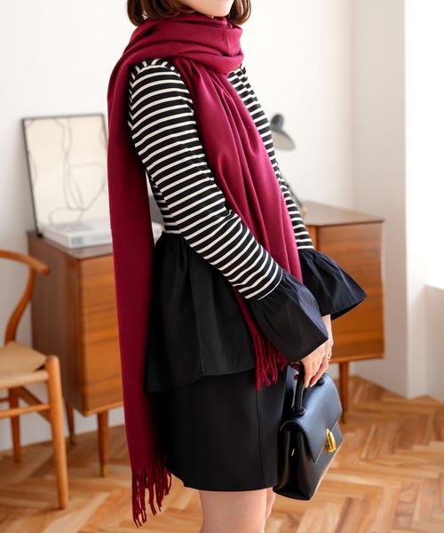 KOBE LETTUCE（コウベレタス）の「布帛切替フレアスリーブペプラムリブトップス（その他トップス・レディース・ブラック×ホワイト/アイボリー/ブラック/ホワイト×ブラック/チャコール・M）」の8枚目の写真