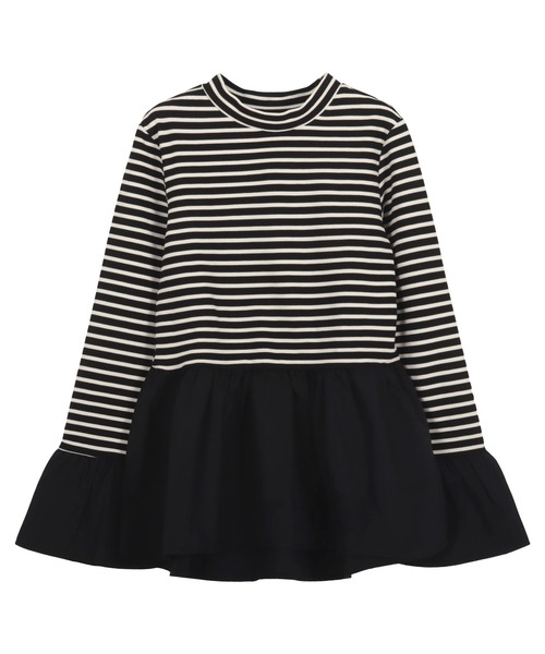 KOBE LETTUCE（コウベレタス）の「布帛切替フレアスリーブペプラムリブトップス（その他トップス・レディース・ブラック×ホワイト/アイボリー/ブラック/ホワイト×ブラック/チャコール・M）」の19枚目の写真