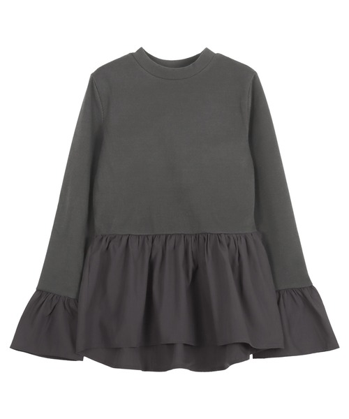 KOBE LETTUCE（コウベレタス）の「布帛切替フレアスリーブペプラムリブトップス（その他トップス・レディース・ブラック×ホワイト/アイボリー/ブラック/ホワイト×ブラック/チャコール・M）」の20枚目の写真