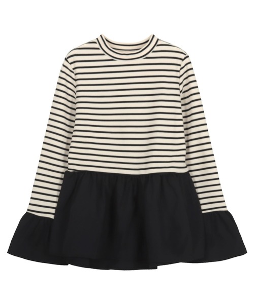 KOBE LETTUCE（コウベレタス）の「布帛切替フレアスリーブペプラムリブトップス（その他トップス・レディース・ブラック×ホワイト/アイボリー/ブラック/ホワイト×ブラック/チャコール・M）」の17枚目の写真