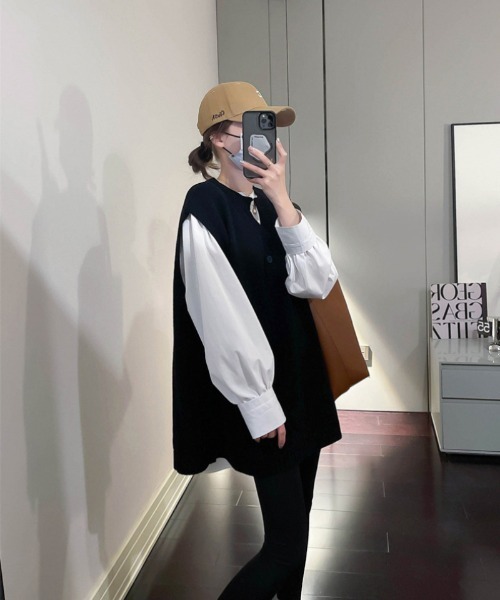 Ritzy(リッツィー)の「オーバーサイズ ベスト(ベスト・レディース・ブルー/グレー/ブラック・FREE)」の13枚目の写真