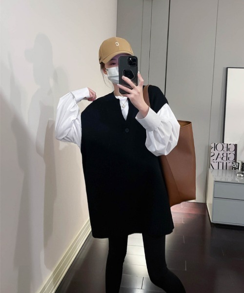 Ritzy(リッツィー)の「オーバーサイズ ベスト(ベスト・レディース・ブルー/グレー/ブラック・FREE)」の14枚目の写真