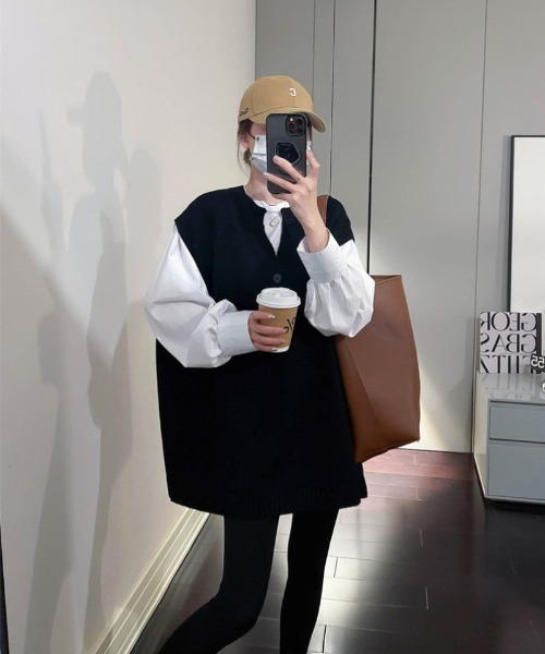 Ritzy(リッツィー)の「オーバーサイズ ベスト(ベスト・レディース・ブルー/グレー/ブラック・FREE)」の15枚目の写真