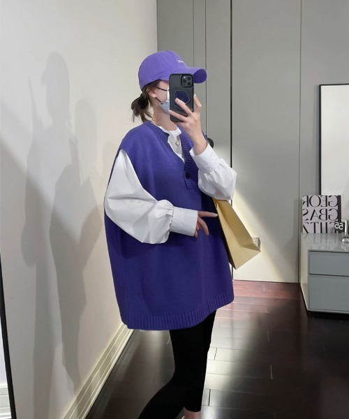 Ritzy(リッツィー)の「オーバーサイズ ベスト(ベスト・レディース・ブルー/グレー/ブラック・FREE)」の17枚目の写真
