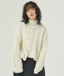 PUBLIC TOKYO | ケーブルパッチワークニット(ニット/セーター)