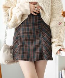 WEGO | WEGO/【23年秋冬新作】チェック切替ミニスカート(スカート)