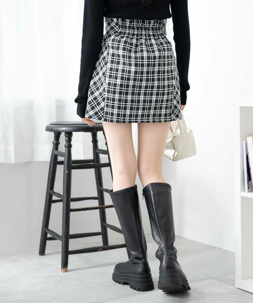 WEGO(ウィゴー)の「WEGO/チェック切替ミニスカート(スカート・レディース・グリーン系その他2/ブラウン系その他2/ブラック系その他2・FREE)」の12枚目の写真