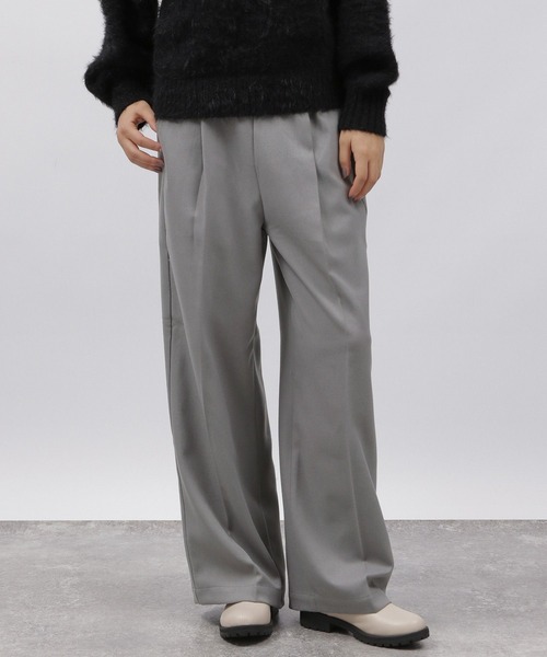 LAKOLE(ラコレ)の「起毛タックパンツ / 988004(その他パンツ・レディース・ブラウン系その他/グレー/アイボリー/ブラック・SMALL/MEDIUM)」の2枚目の写真