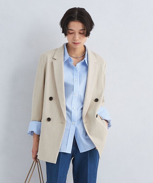 green label relaxing メランジツイル ダブル ジャケット green label relaxing（グリーンレーベルリラクシング）の