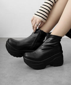 セール】FRONT ZIP CHUNKY BOOTS フロントジップ チャンキーブーツ